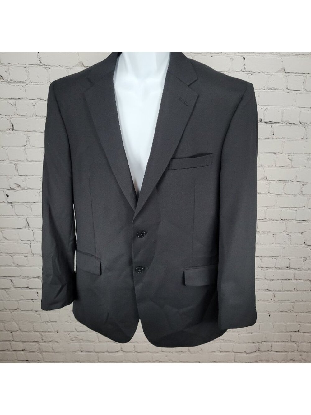 Jos A Bank Black 100% Wool Travelers Tailored Fit Blazer Sport Coat Size 42R